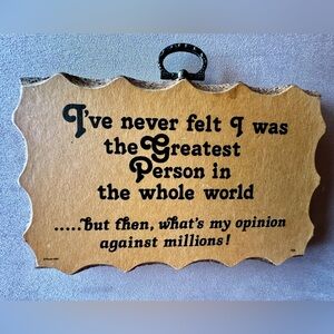 VINTAGE 1980 Paula’s WOODEN MOTTOS Hangable or stands.